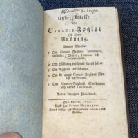 Underrettelse om kanarie fugle 1787.
